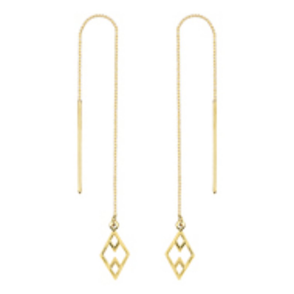 14k Solid Gold Haze Geometric Threader Earrings 218$